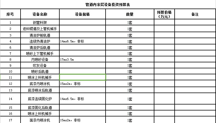 石油管道内涂层生产线